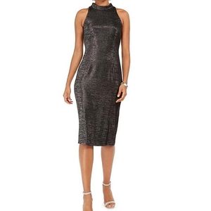 NWT ADRIANNA PAPELL | Metallic Midi Cocktail Dress